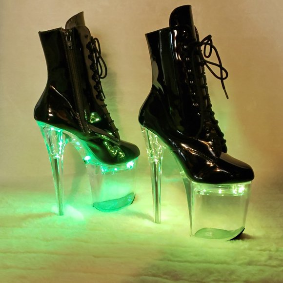 FlashDance 8" Led Light up Platform Ankle Boots Flash dance - Picture 9 of 16